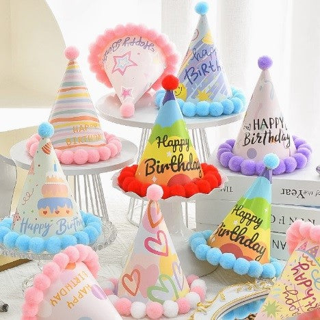 Colorful birthday hats (5 pieces)